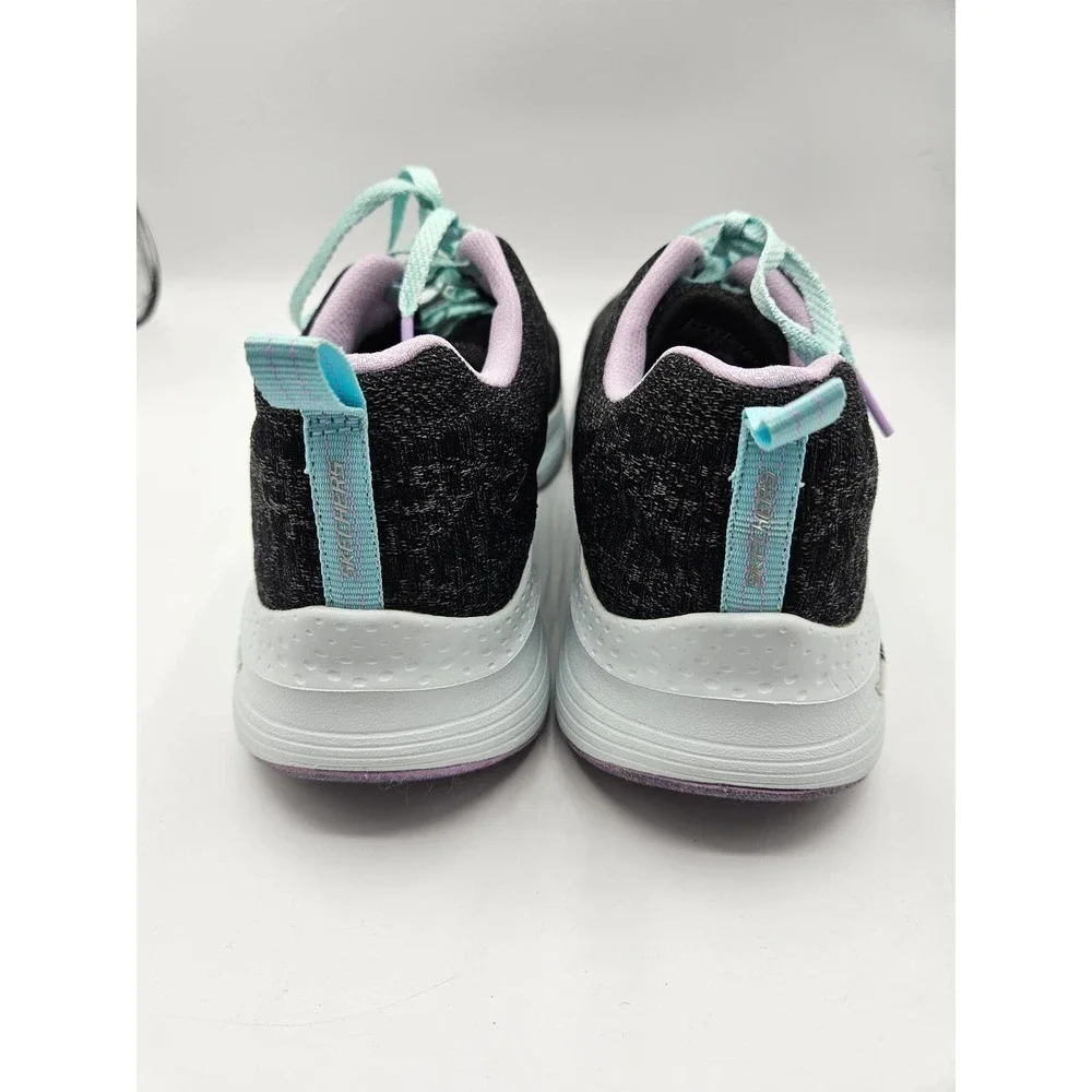 Skechers Women's Arch Fit Comfy Wave‎ Gray Purple Blue Laces Size 7